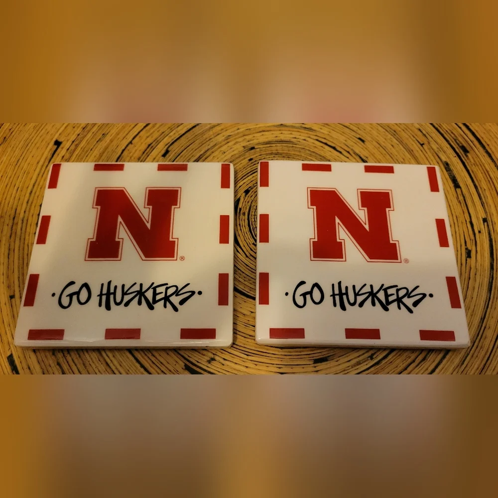 * 2 Huskers coasters